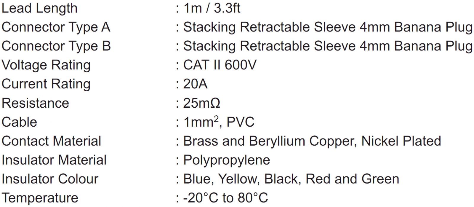 כבלי בדיקה למעבדות אלקטרוניקה TENMA 72-13942 TEXT